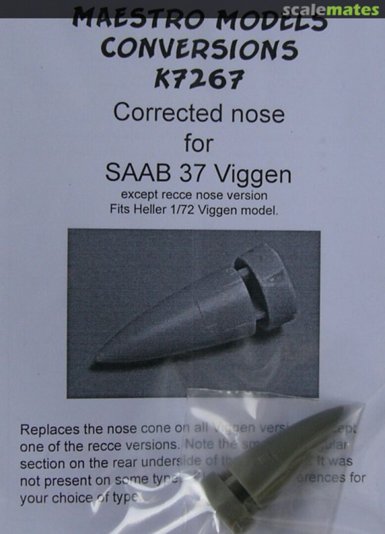 Boxart Corrected nose for SAAB 37 Viggen MMK7267 Maestro Models