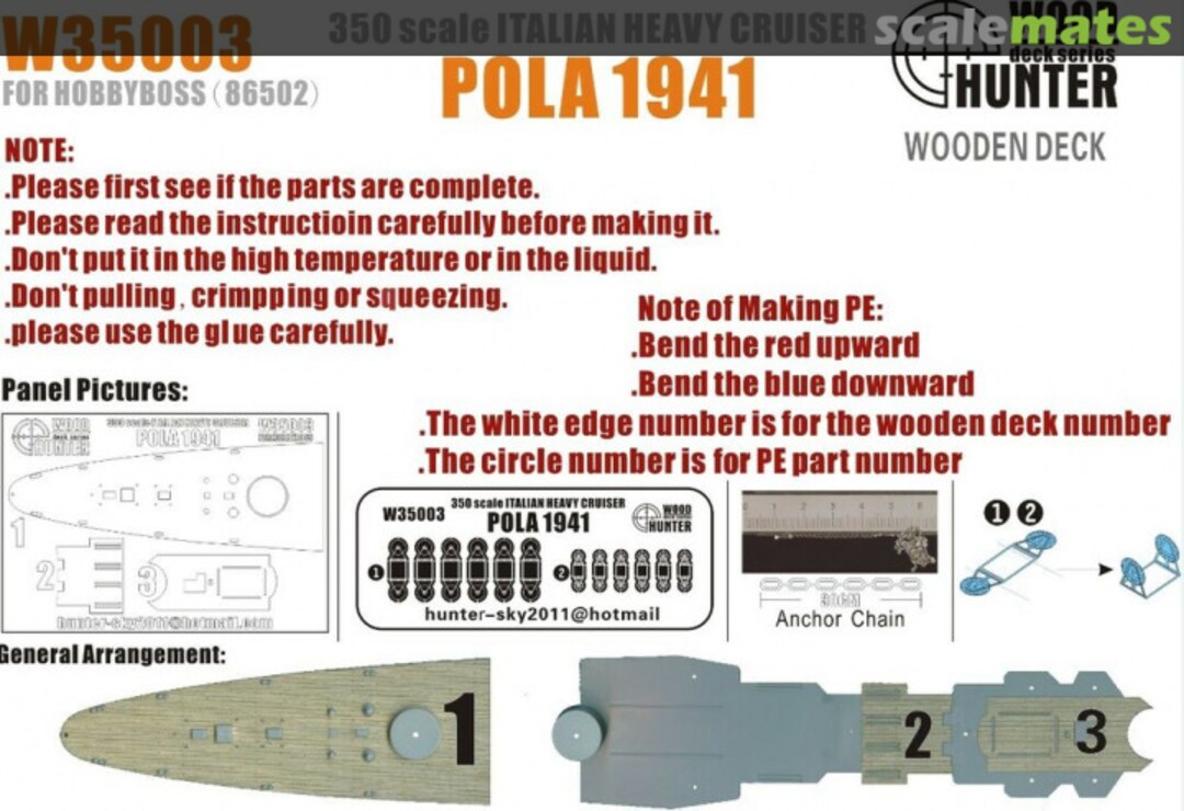 Boxart Italian Heavy Cruiser Pola 1941 - Wooden Deck W35003 Wood Hunter