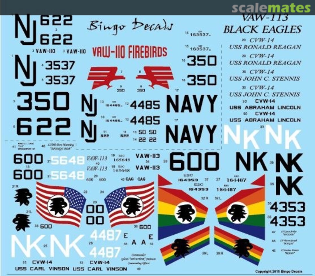 Boxart VAW-110 Firebirds VAW-113 Black Eagles 48-002 Bingo Decals