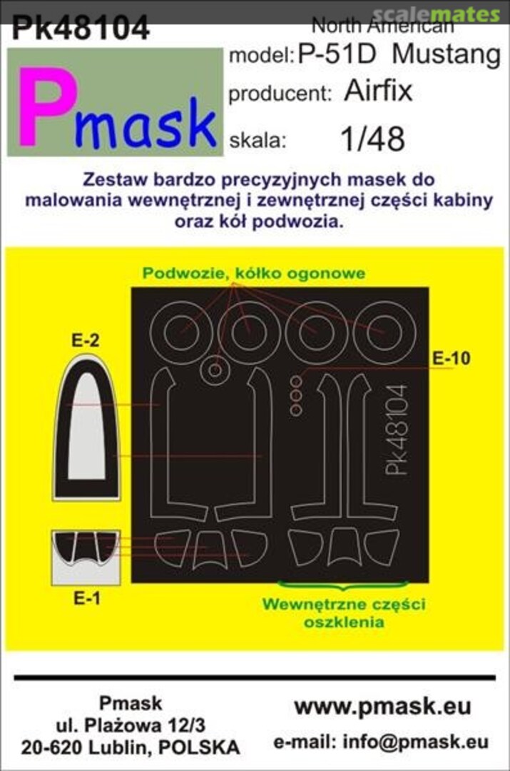 Boxart North American P-51D Mustang PK48104 Pmask