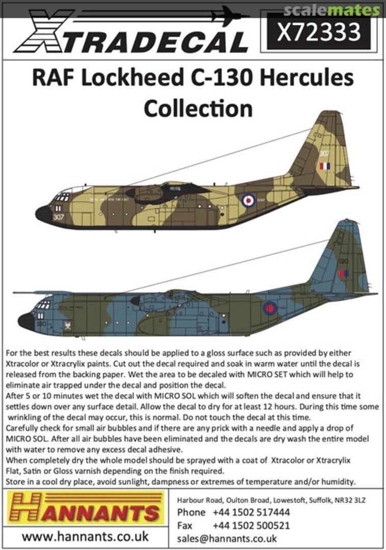 Boxart RAF Lockheed C-130 Hercules Collection X72333 Xtradecal