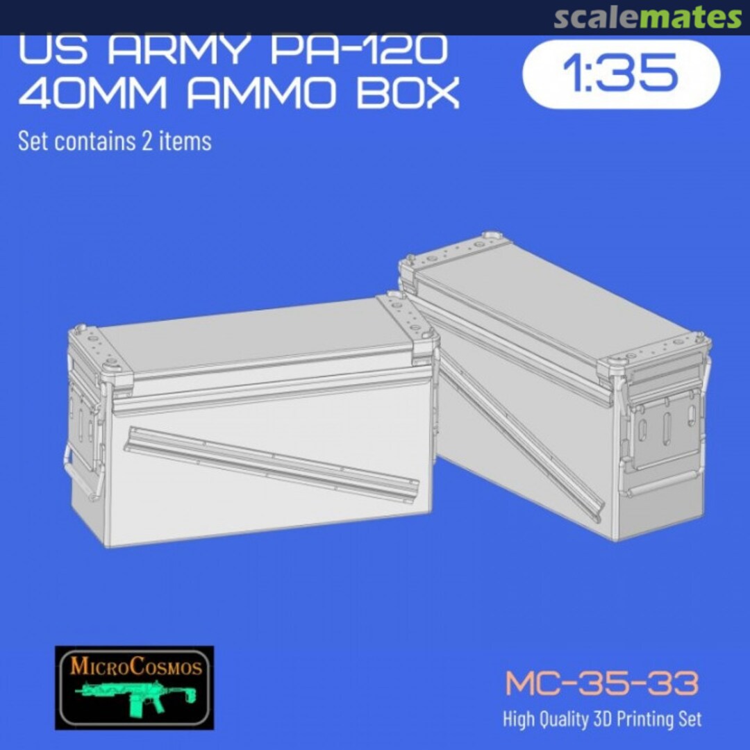 Boxart US Army Pa-120 40mm Ammo Box (x2) MC-35-33 3D MicroCosmos