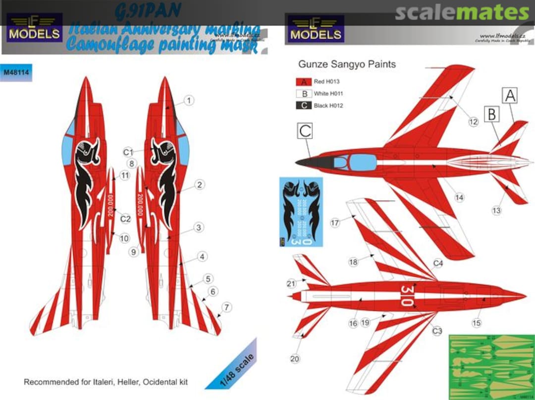 Boxart G.91PAN Gina Italian Anniversary Marking M48114 LF Models
