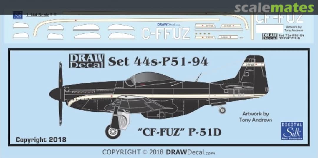 Boxart P-51D CF-FUZ / CF-FFUZ 44-P51-94 Draw Decal