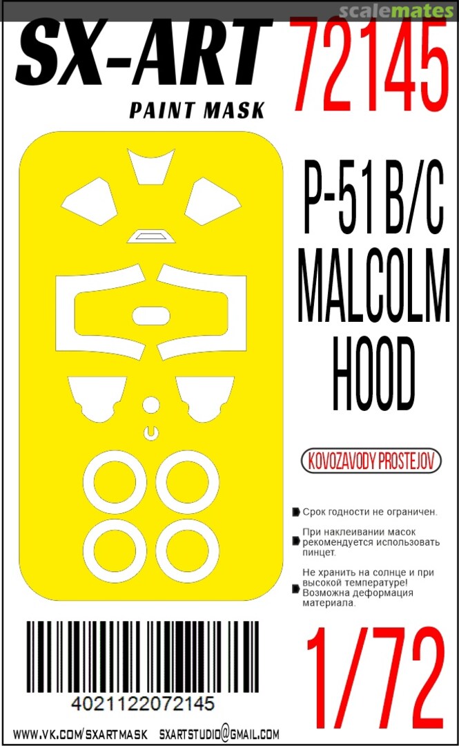 Boxart P-51 B/C Malcolm Hood masks 72145 SX-Art