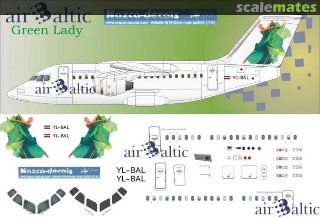 Boxart British Aerospace Avro RJ70 BAL003 Nazca decals