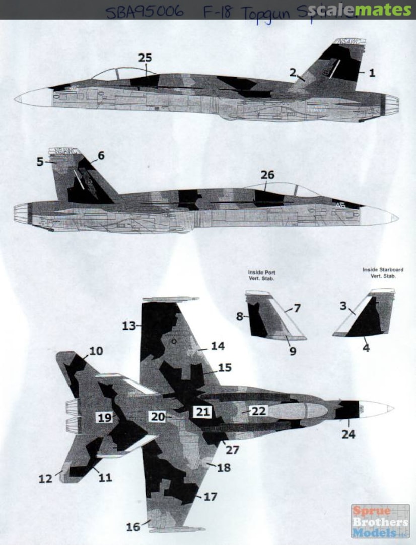 Boxart Paint Pattern Template - F-18 Hornet Top Gun Splinter Pattern 95006 Steel Beach