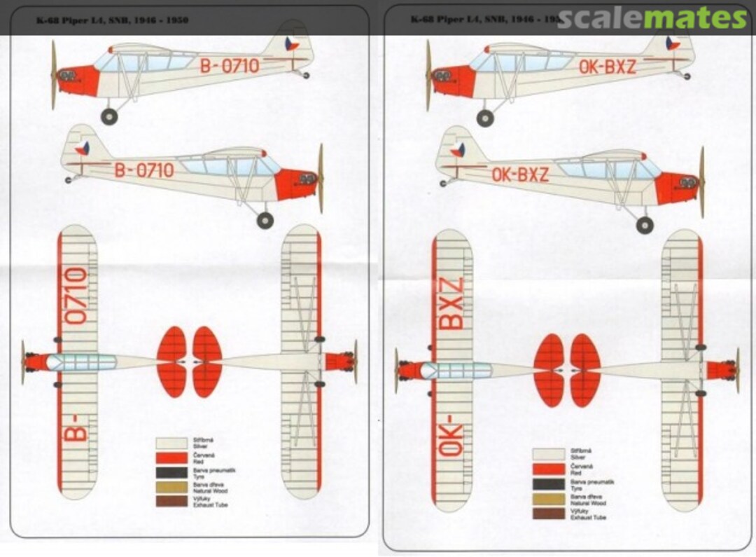 Boxart K-68 Piper L-4B SNB 1946-1950 HRD7230 HR Model