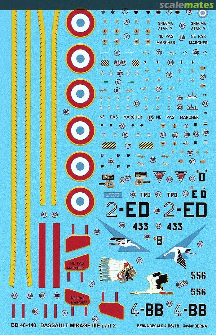 Boxart Dassault Mirage IIIE part 2 BD 48-140 Berna Decals