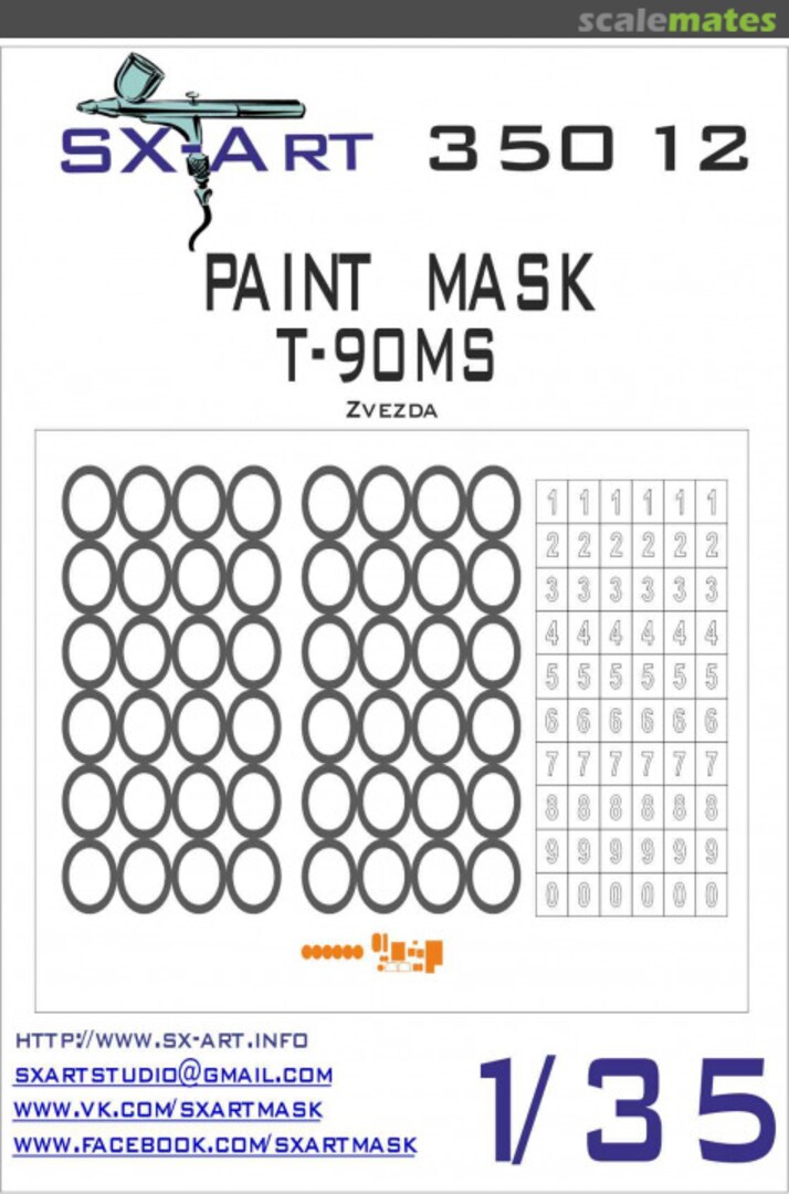 Boxart Paint mask T-90MC 35012 SX-Art