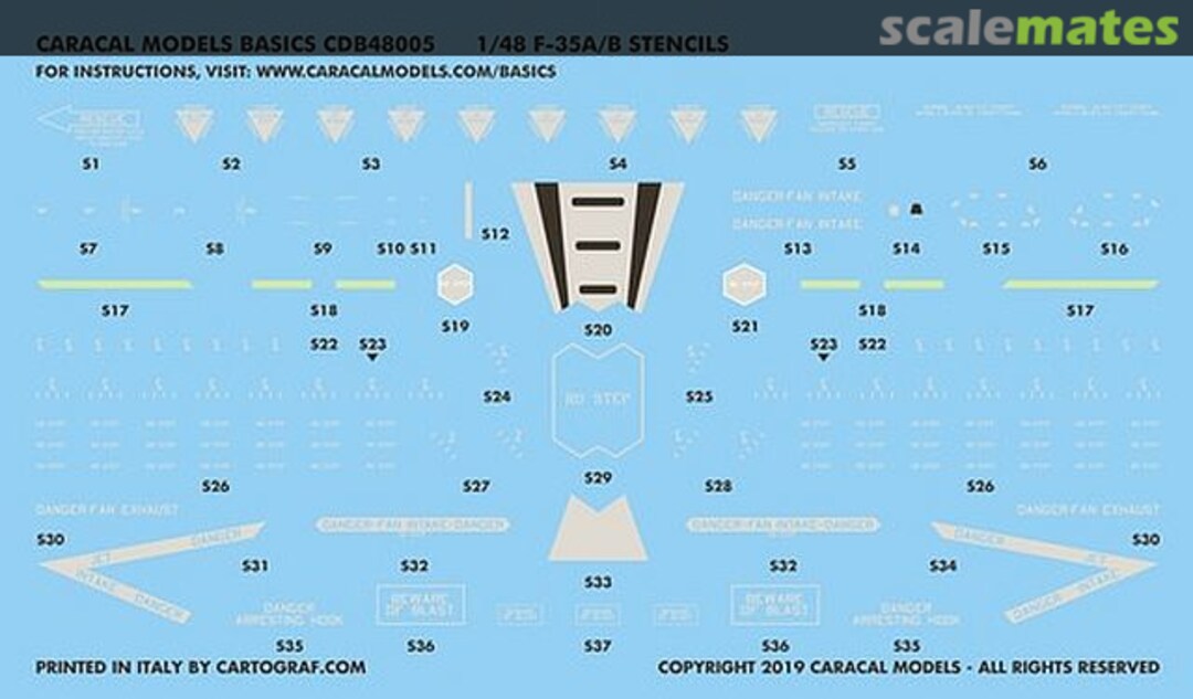 Boxart F-35A/B Lightning II Stencils CDB48005 Caracal Models