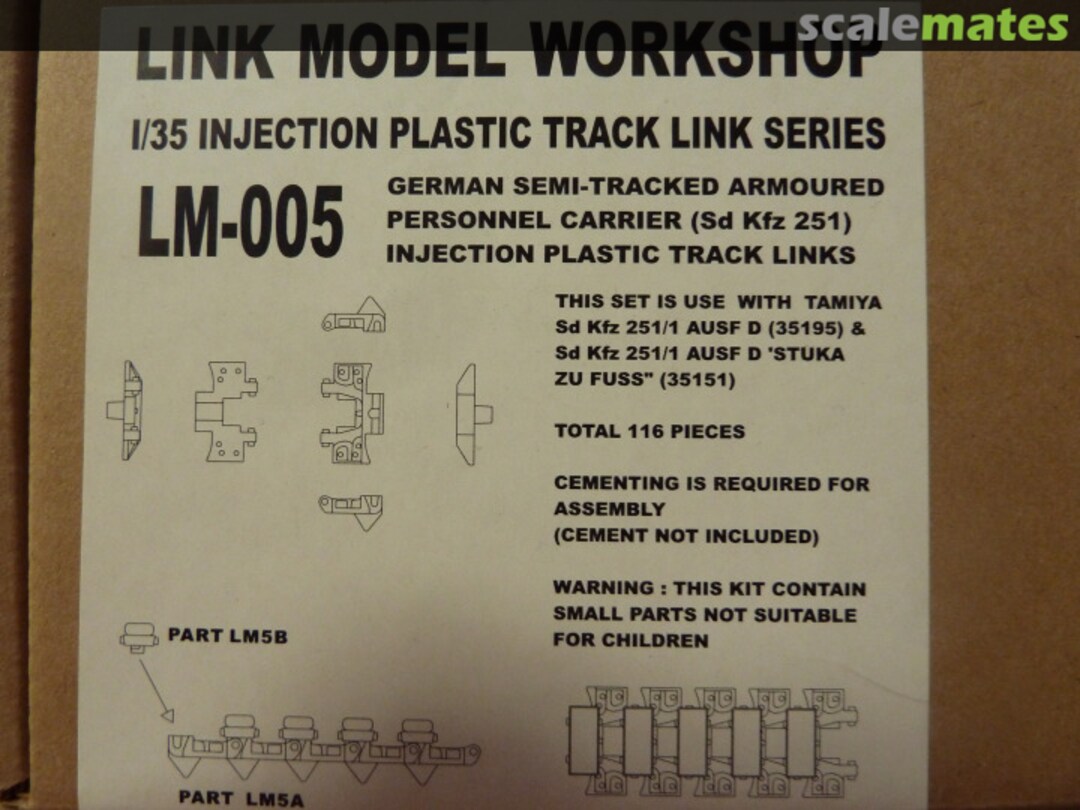 Boxart Injection Plastic Track Link LM-005 Link Model Workshop