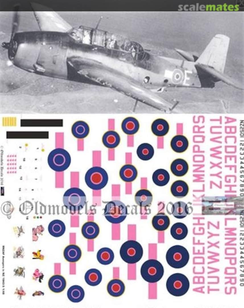 Boxart RNZAF Avengers in NZ theatre 1943-45 OMD1064 Oldmodels Decals