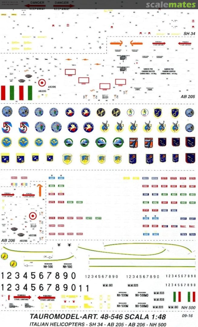Boxart Italian helicopters AB-205, AB-206 EI, NH-500 GdiF, SH-34 Italian Navy 48/546 Tauro Model
