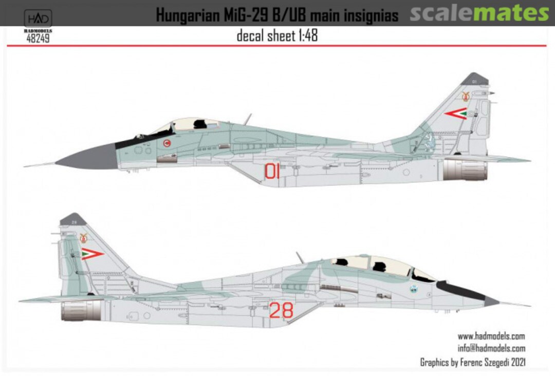 Boxart Hungarian Mig-29 B/UB main insignia 48249 HADmodels 