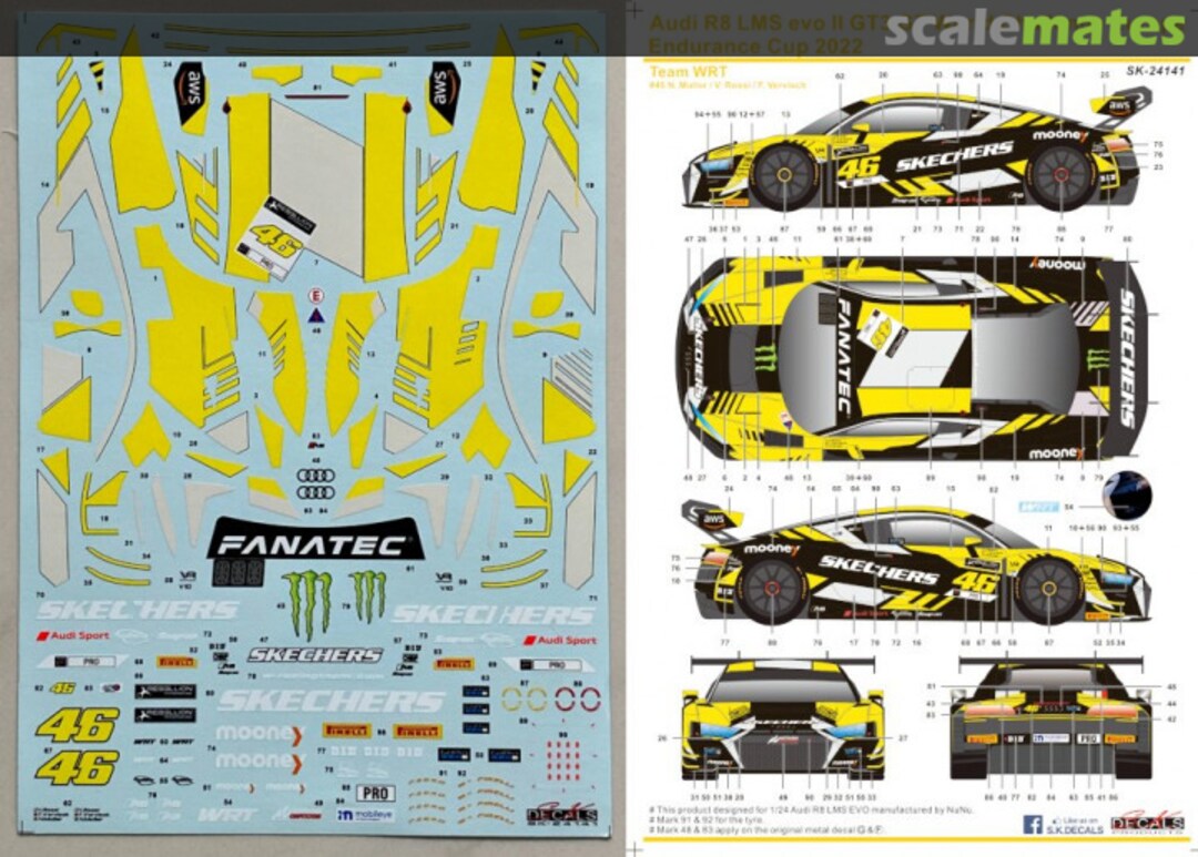 Boxart Audi R8 LMS GT3 Evo WRT Skechers - GTWC Europe 2022 SK-24141 SK Decals