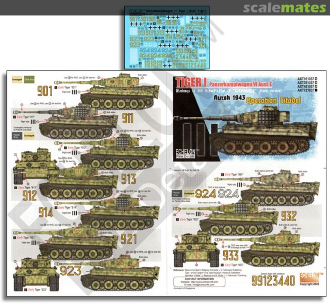 Boxart 3. SS-Schw.Pz.Rgt. Tiger Is Kursk 1943 - Operation Citadel AXT721037 Echelon Fine Details