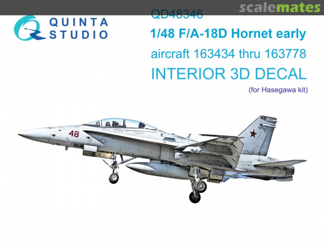 Boxart F/A-18D Early interior 3D decals aircraft 163434 thru 163778 QD48346 Quinta Studio