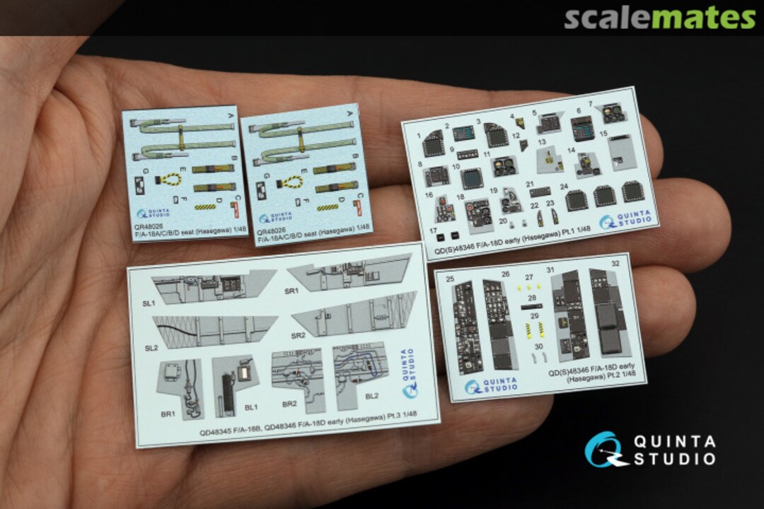 Contents F/A-18D Early interior 3D decals aircraft 163434 thru 163778 QD48346 Quinta Studio