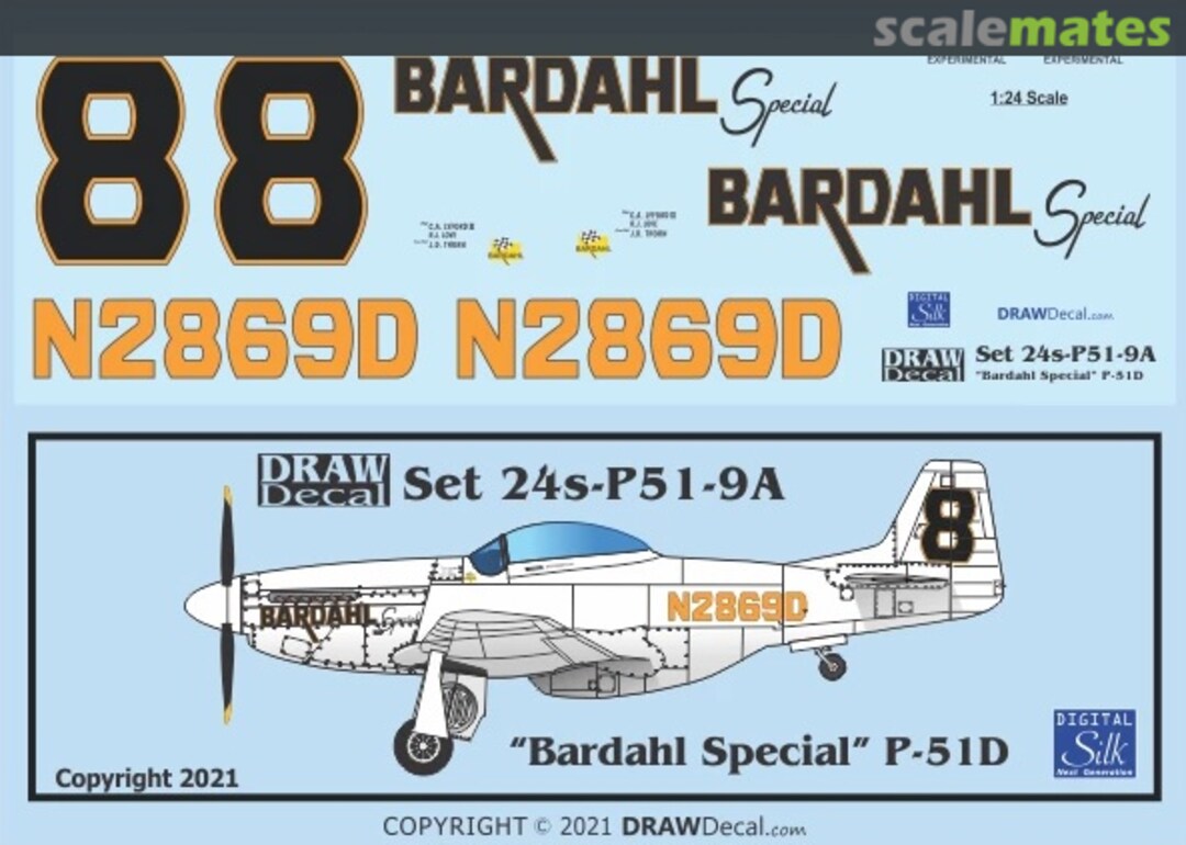 Boxart “Bardahl Special” P-51D 24-P51-9A Draw Decal