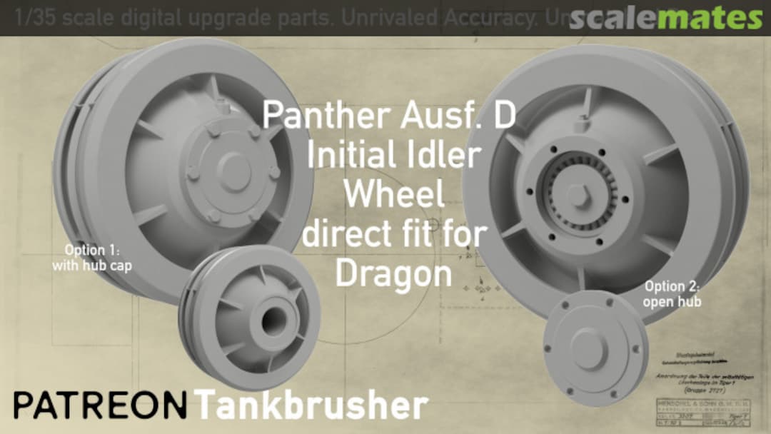 Boxart Panther Ausf. D Initial Idler Wheel Set 352404001 Tankbrusher Scale Modeling