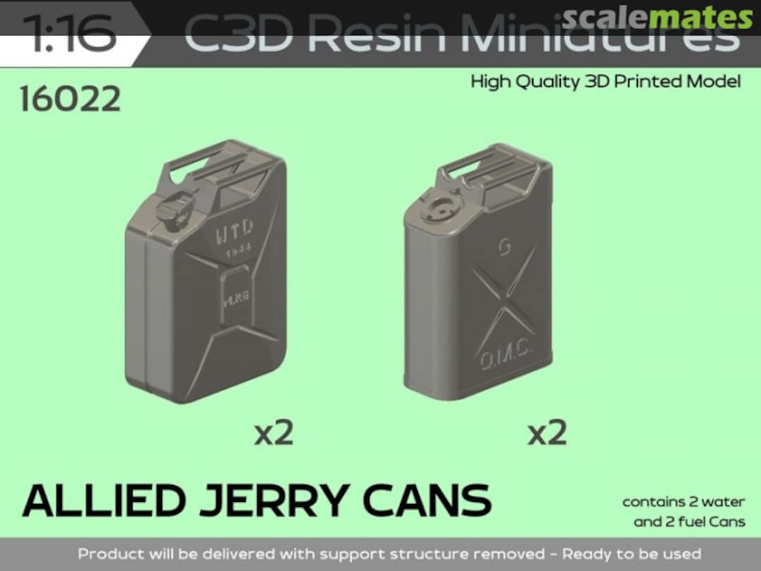 Boxart Allied Jerry Cans WWII 16022 C3D Resin Miniatures