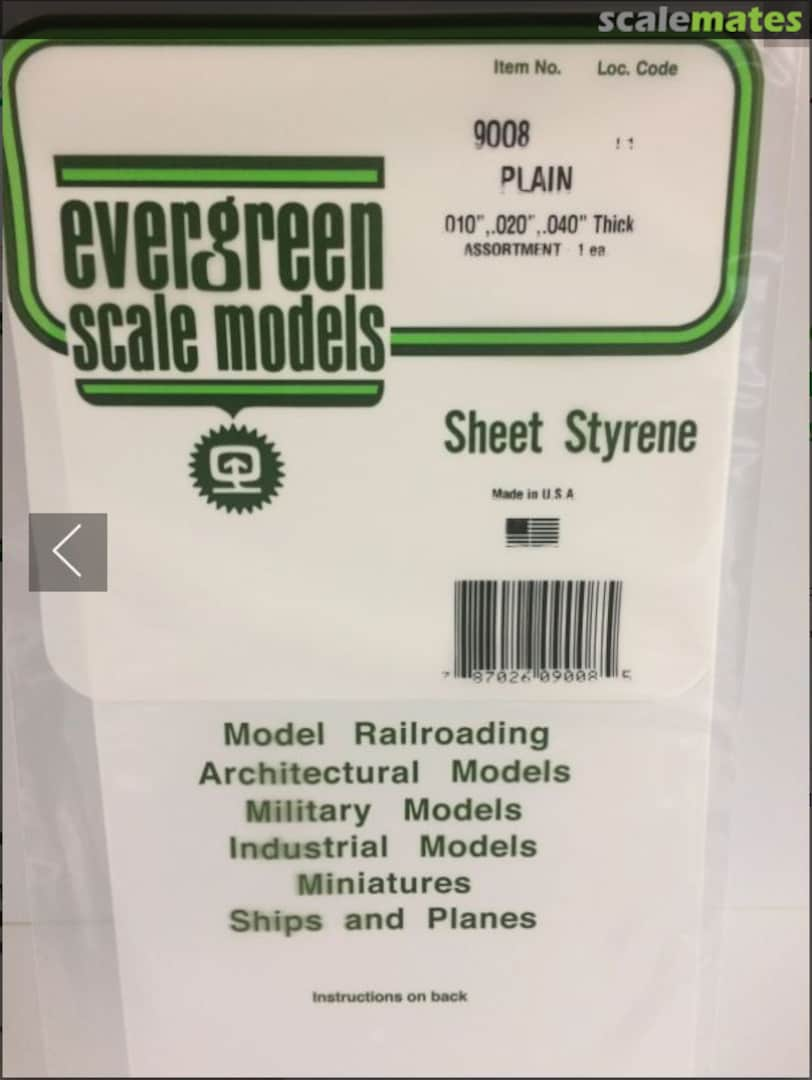 Boxart Plain Opaque White Polystyrene Sheet Assortment Pack 9008 Evergreen Scale Models