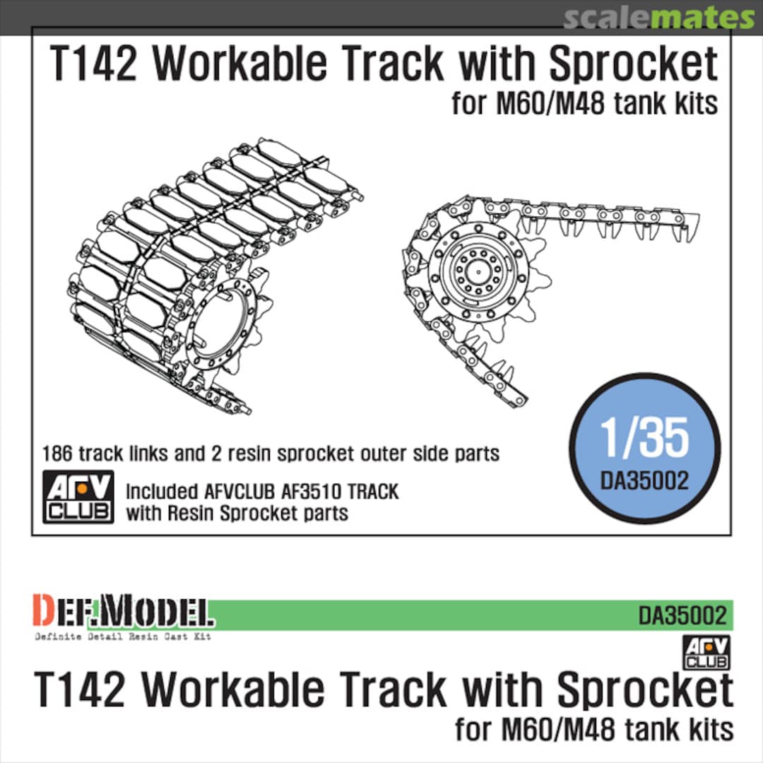 Boxart T142 Workable Track with Sprocket (for M60/M48) DA35002 Def.Model