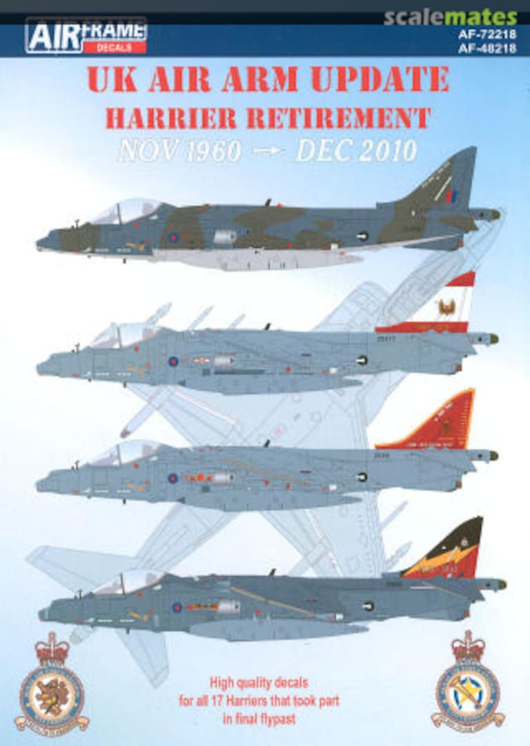 Boxart UK Air Arm Update: Harrier Retirement 1960-2010 AF-48218 AIRFRAME Decals