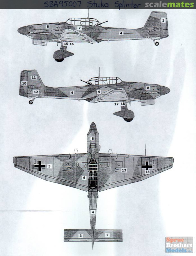 Boxart Paint Pattern Template - Ju 87 Stuka Splinter Pattern 95007 Steel Beach