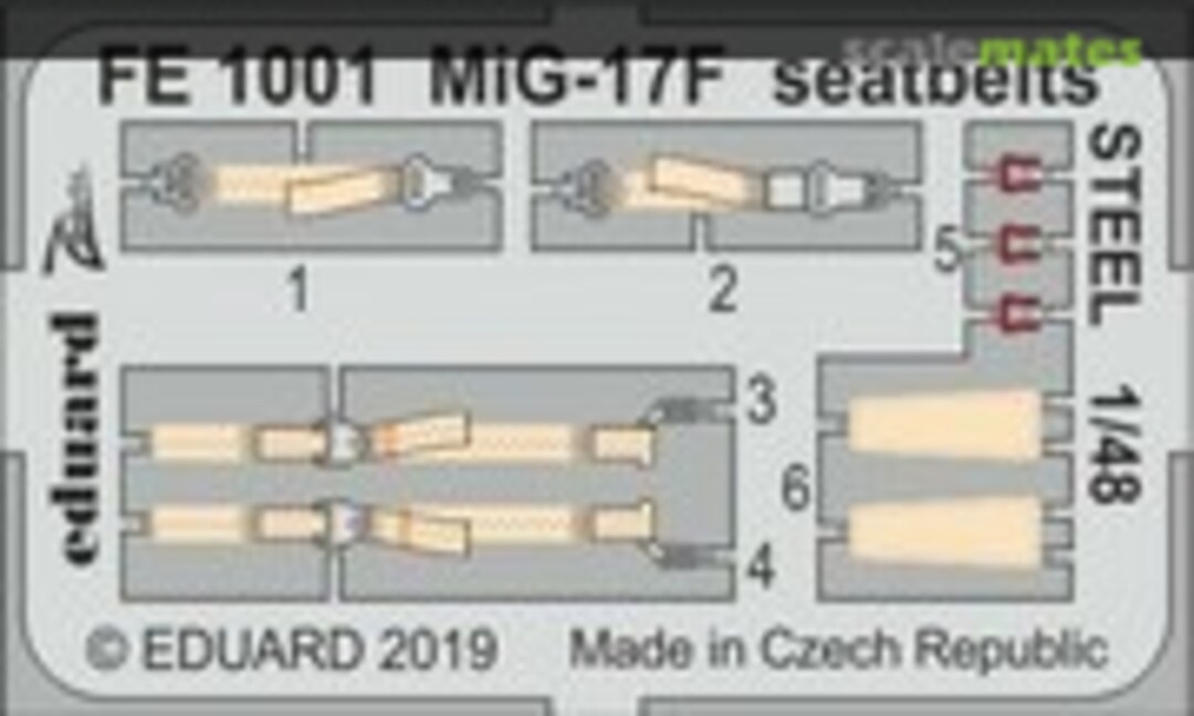 1:48 MiG-17F seatbelts STEEL (Eduard FE1001)