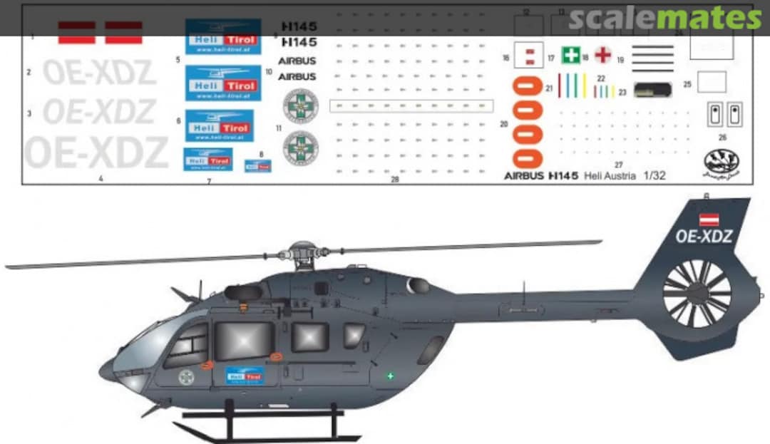 Boxart Airbus Helicopter H145 HZ 32406 Brent-Air-Decals