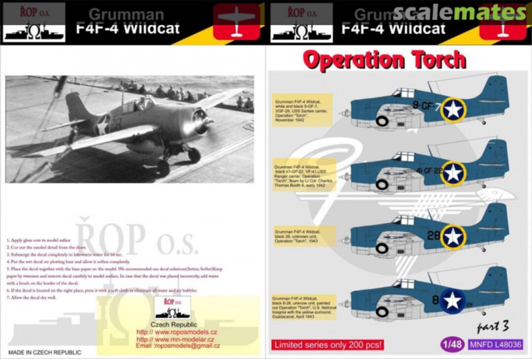 Boxart Grumman F4F-4 Wildcat MNFD L48036 ROP o.s.