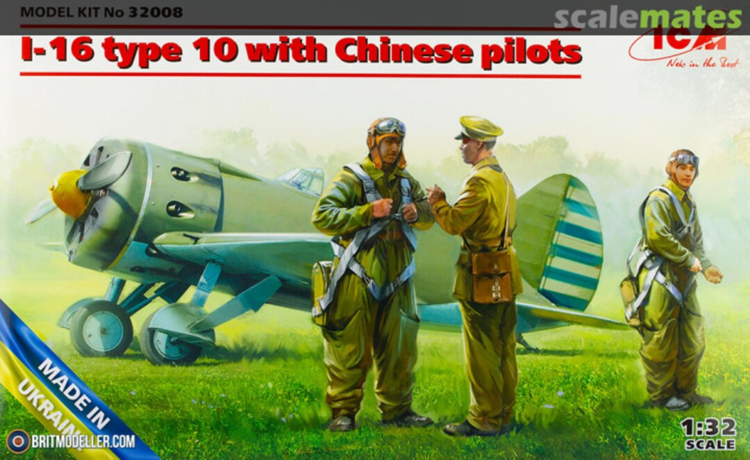 Boxart I-16 type 10 with Chinese pilots 32008 ICM