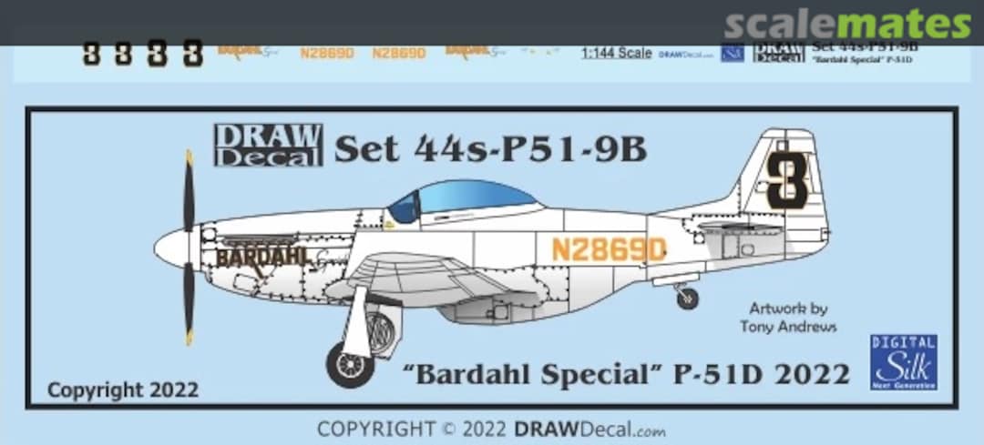 Boxart “Bardahl Special” P-51D 44-P51-9B Draw Decal