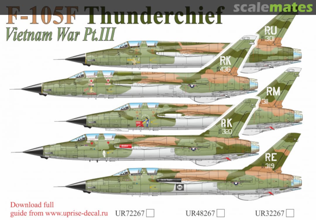 Boxart F-105F Thunderchief Vientam War Pt.III with stencils set (FFA - Film Free Ability) UR72267 UpRise Decal Serbia