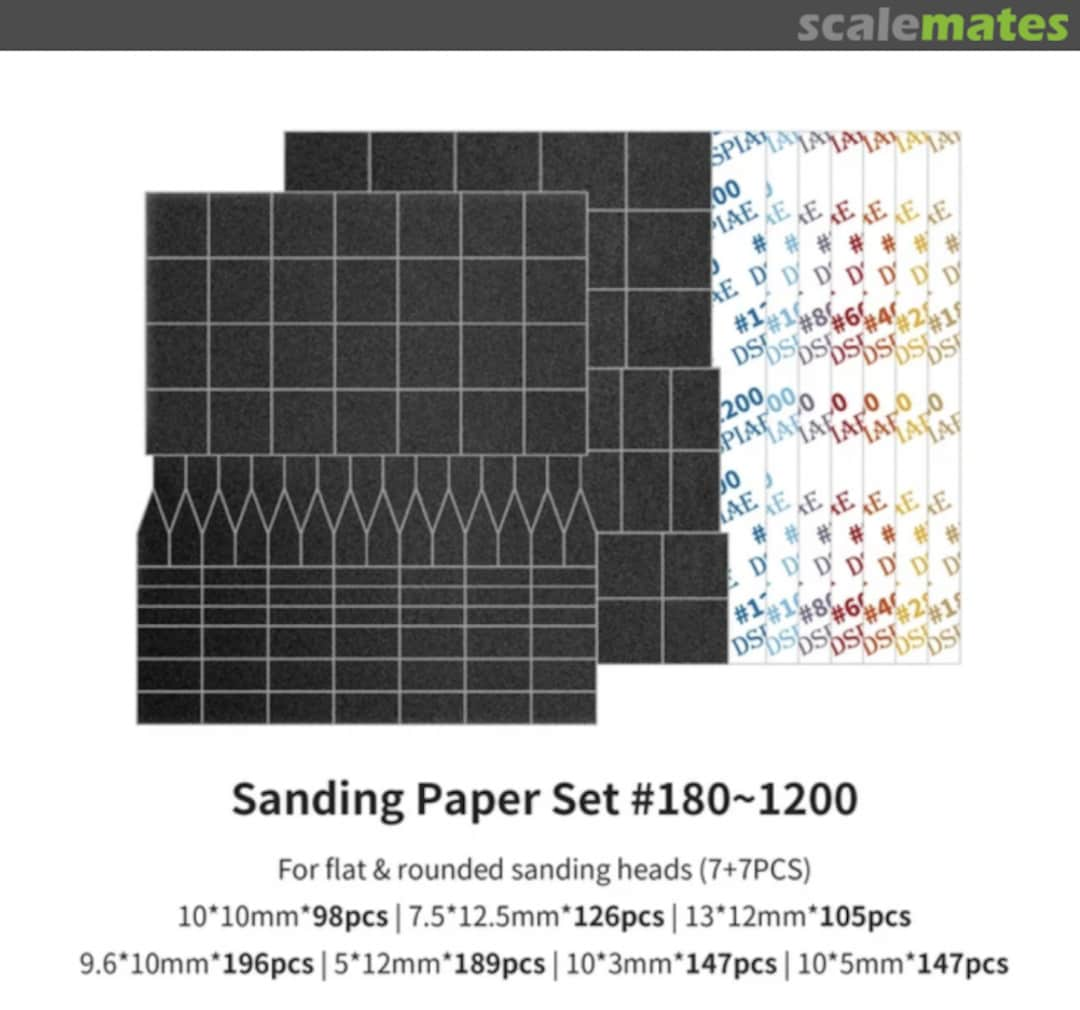 Boxart Sanding Paper Sets #180-1200 14pcs. MSP-ESS DSPIAE