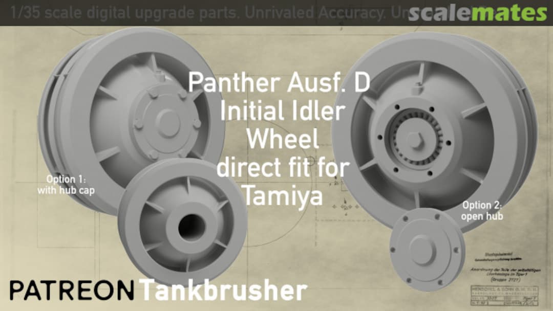 Boxart Panther Ausf. D Initial Idler Wheel Set 352404002 Tankbrusher Scale Modeling