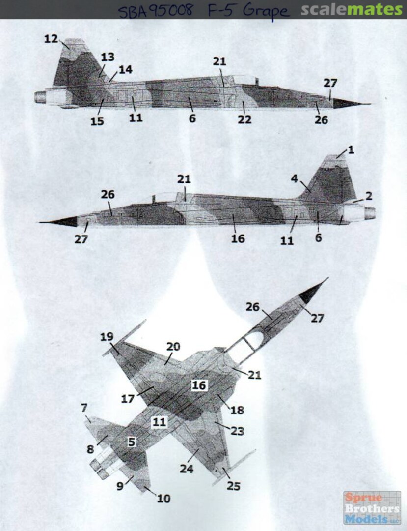 Boxart Paint Pattern Template - F-5 Freedom Fighter Grape Aggressor Pattern 95008 Steel Beach