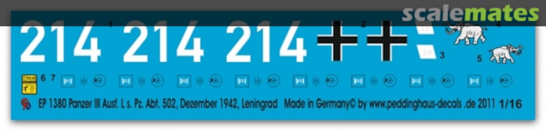 Boxart Panzer III Ausf. L schw. Pz. Abt 502 Leningrad 1942 EP 1380 Peddinghaus-Decals