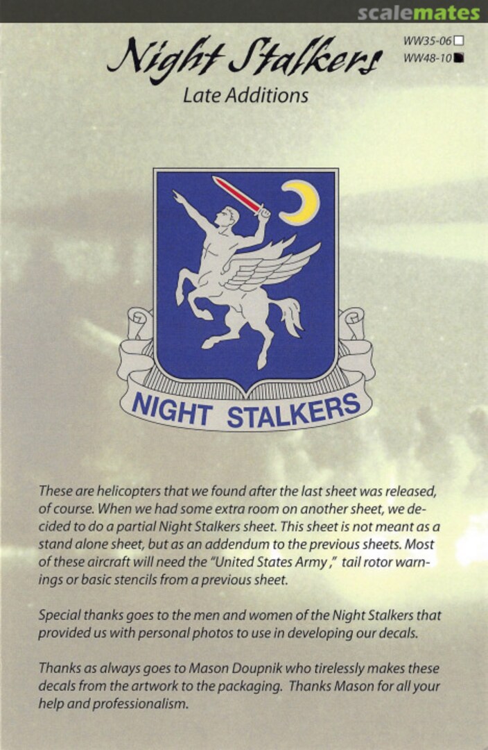 Boxart Night Stalkers WW Decals 48-10 Werner's Wings