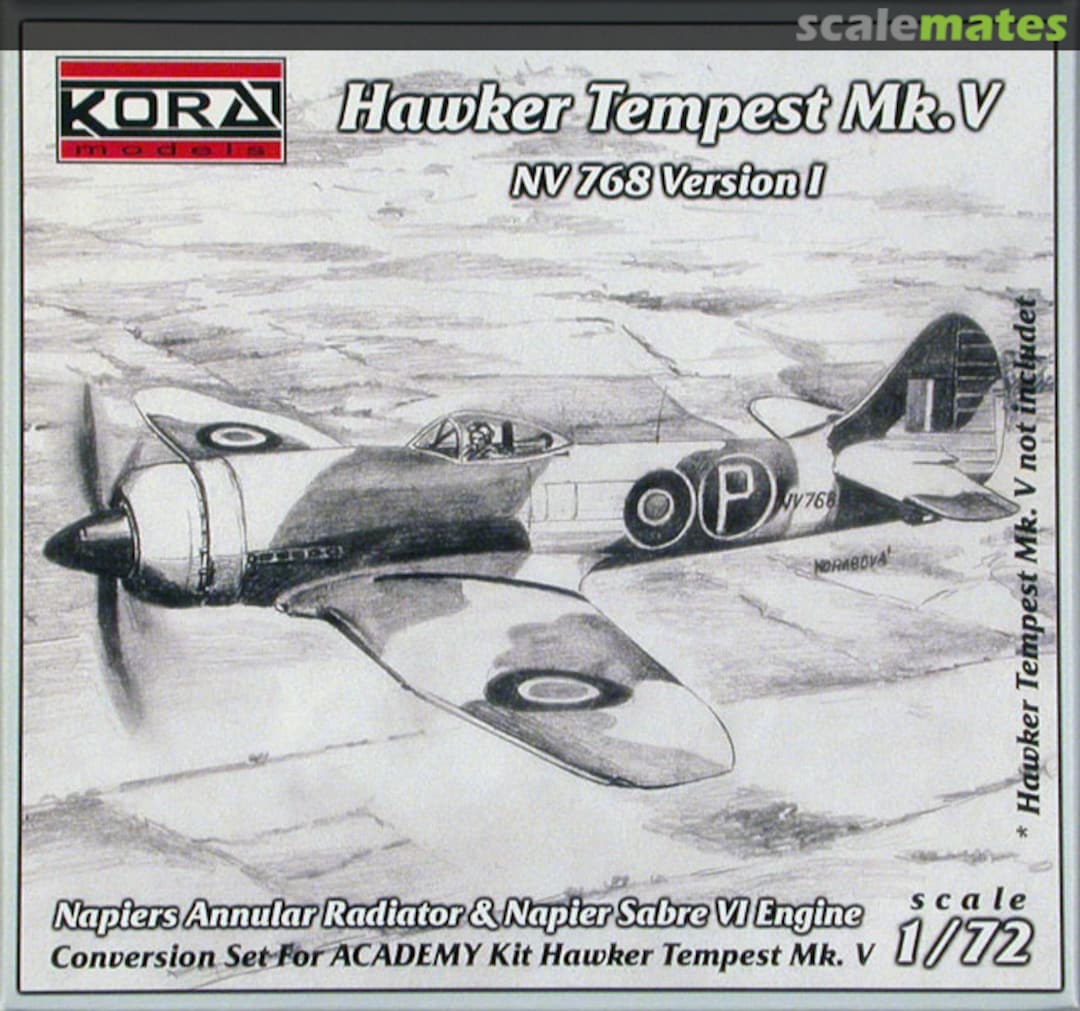 Boxart Hawker Tempest Mk.V NV 768 version I C7201 Kora Models