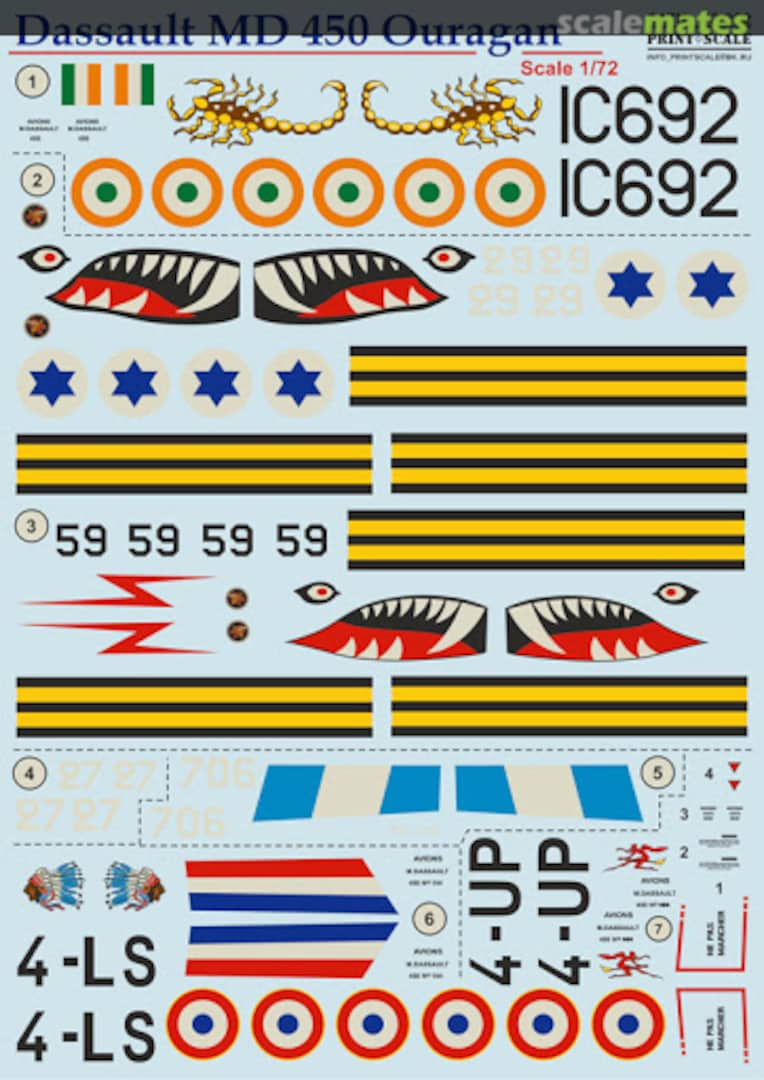 Boxart Dassault MD 450 Ouragan 72-262 Print Scale