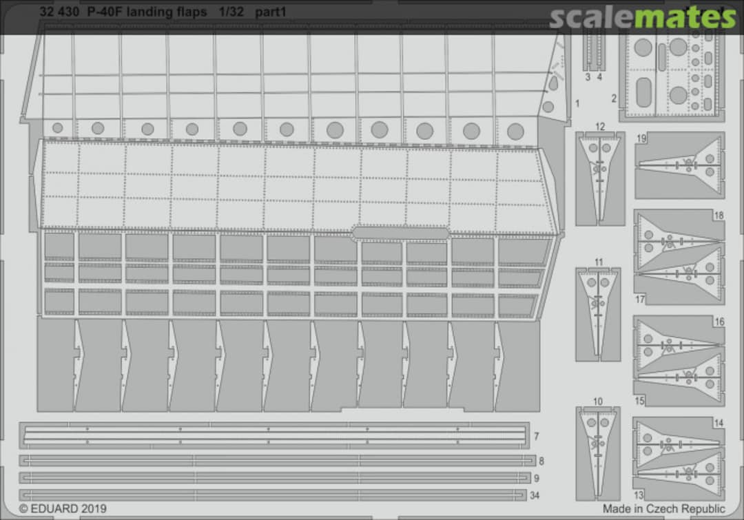 Boxart Curtiss P-40F Warhawk landing flaps 32430 Eduard