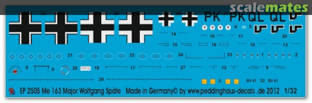 Boxart Me 163 Major Wolfgang Späte EP 2505 Peddinghaus-Decals