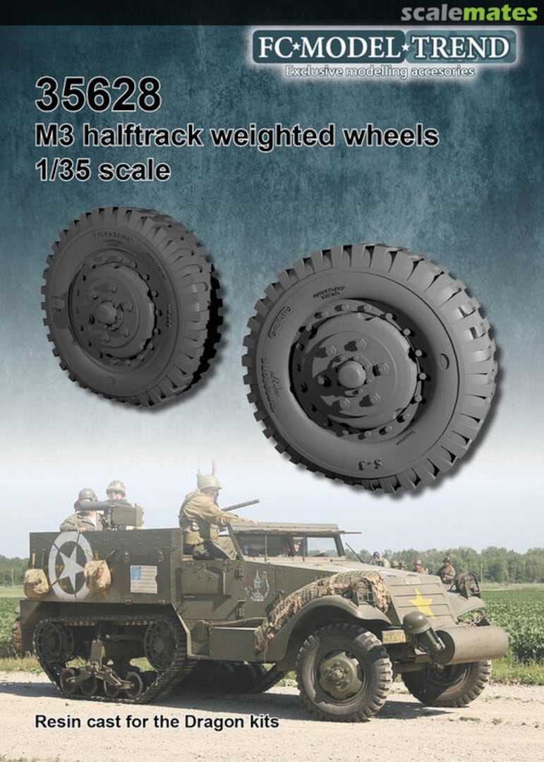 Boxart M3 Halftrack Weighted Wheels 35628 FC Model Trend