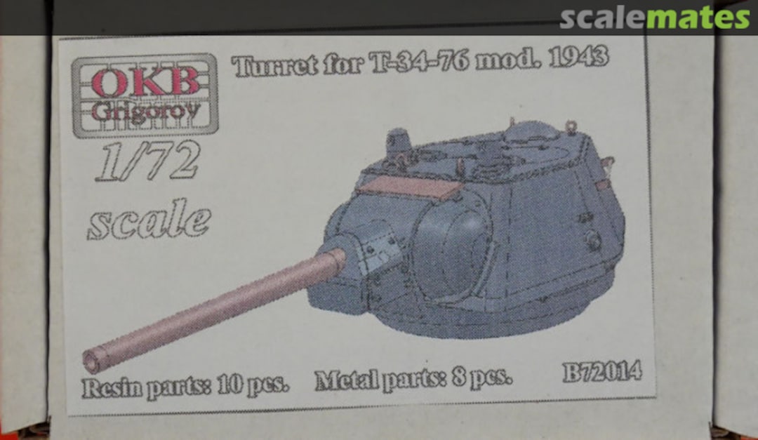 Boxart Turret for T-34/76 mod. 1943 B72014 OKB Grigorov