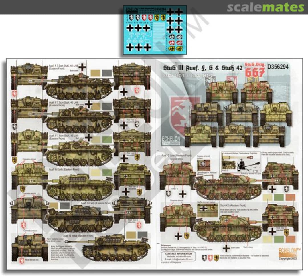 Boxart StuG III Ausf. F, G & StuH 42 of StuG. Brig. 667 D356294 Echelon Fine Details