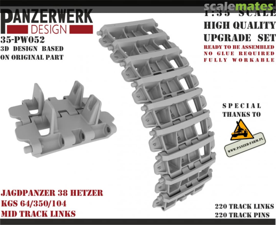 Boxart Hetzer mid production Tracks 35-PW052 Panzerwerk design