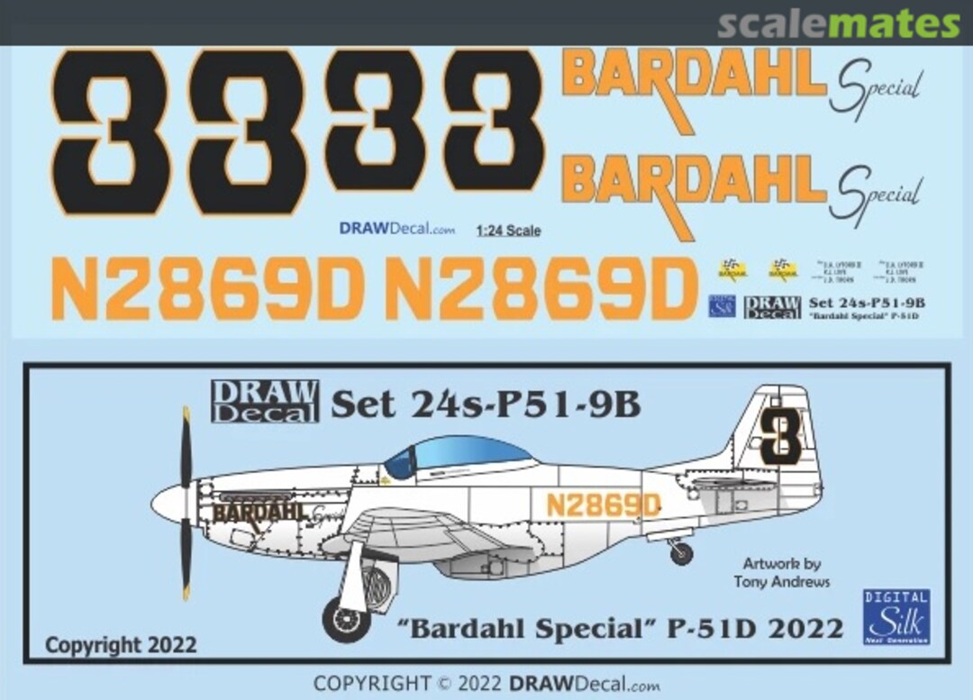 Boxart “Bardahl Special” P-51D 24-P51-9B Draw Decal